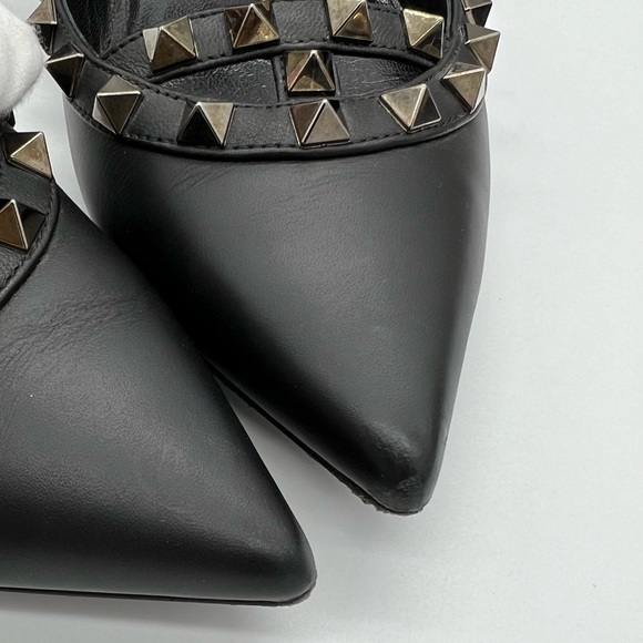 Authentic Valentino Garavani rockstud Noir cage flats - Picture 6 of 16
